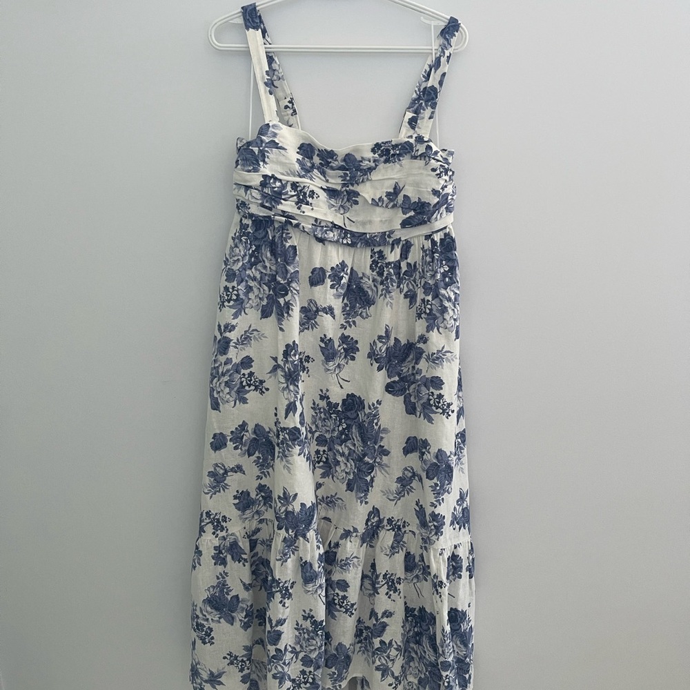 Floral Blue and White Dress